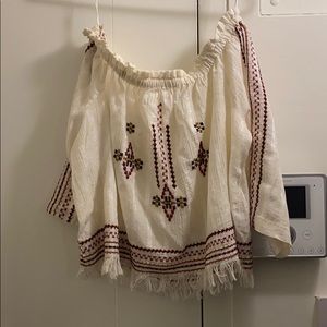 White off the shoulder top - Topshop